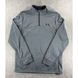 Under Armour ColdGear Men's‎ Medium Gray 1/4 Zip Pullover Fleece Lined Loose Fit
